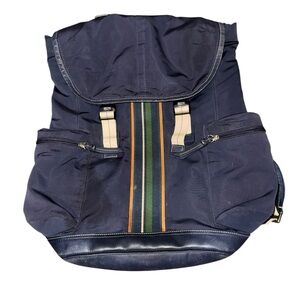 Coach Navy and Green Backpack